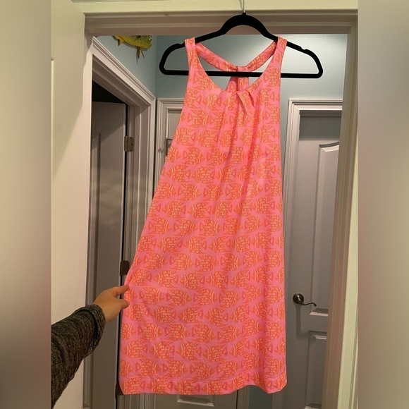 Vineyard Vines Vibrant Fish Print Performance Dress With Built In Sports Bra - Picture 1 of 7